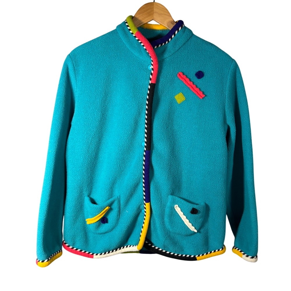 Artemis Seattle Teal Polartec Fleece‎ Jacket Womens M Colorblock Gorpcore